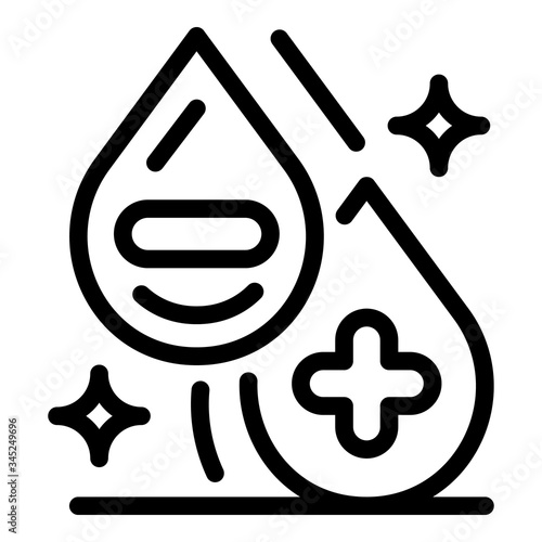 Rh blood group icon. Outline Rh blood group vector icon for web design isolated on white background