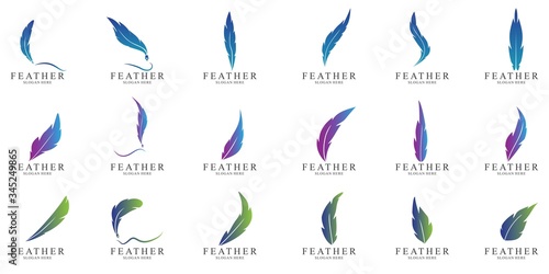 Set of Feather logo design © priyo