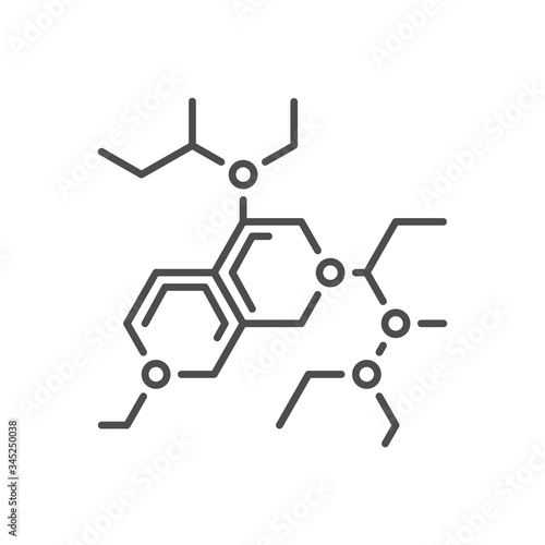 Molecule related vector thin line icon. Isolated on white background. Editable stroke. Vector illustration.