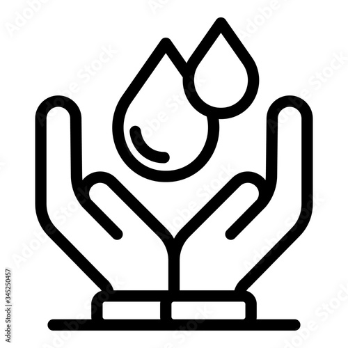 Holding two drops icon. Outline holding two drops vector icon for web design isolated on white background