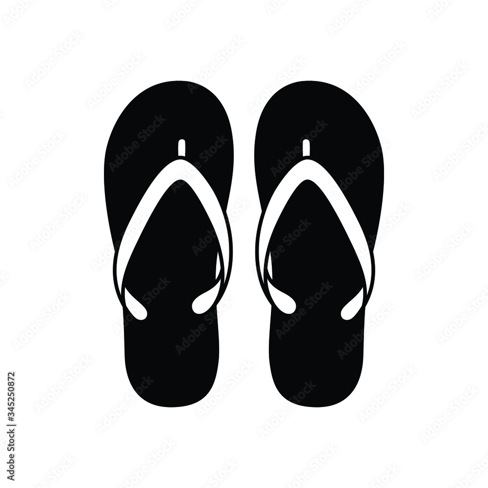 Slipper flip flops vector icon design silhouette Stock ベクター | Adobe Stock