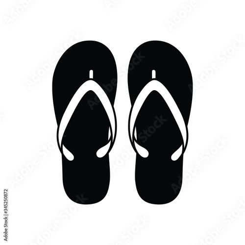 Slipper flip flops vector icon design silhouette