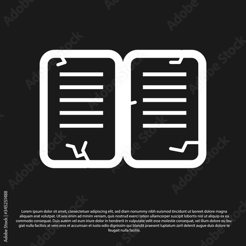 Black The commandments icon isolated on black background. Gods law concept.  Vector Illustration