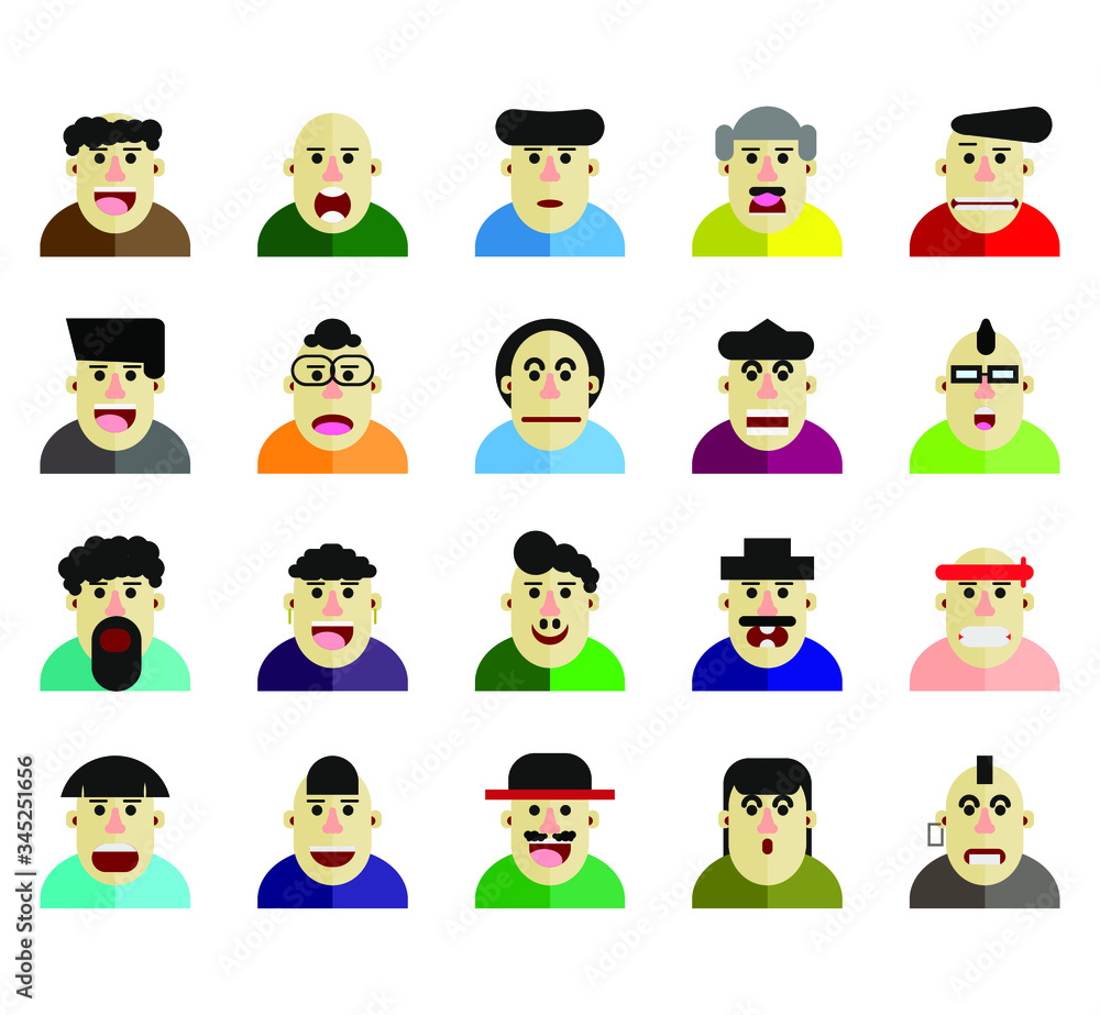 set of cartoon people set of cartoon people
