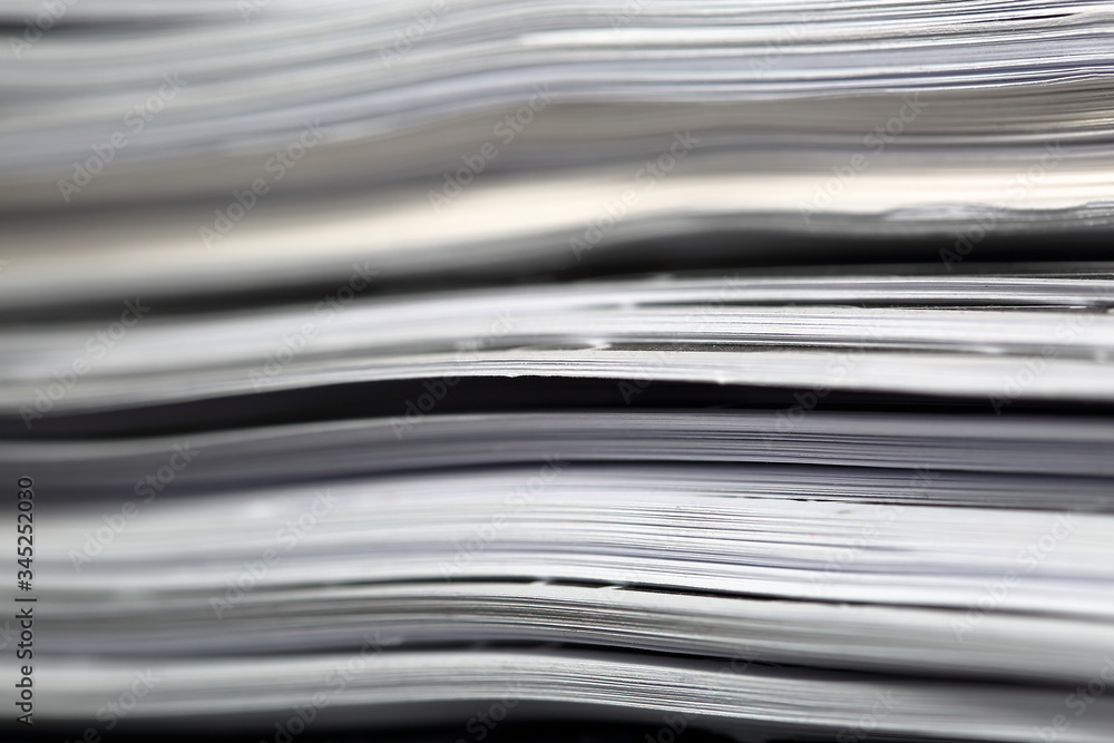 Stack of sheets of paper documents in soft focus close up macro Stack of sheets of paper documents in soft focus close up macro