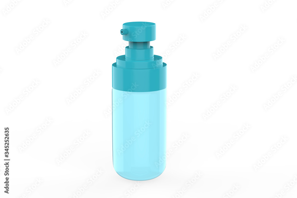realistic cosmetic bottle with dispenser. Beauty skin care product container. 3d illustration realistic cosmetic bottle with dispenser. Beauty skin care product container. 3d illustration