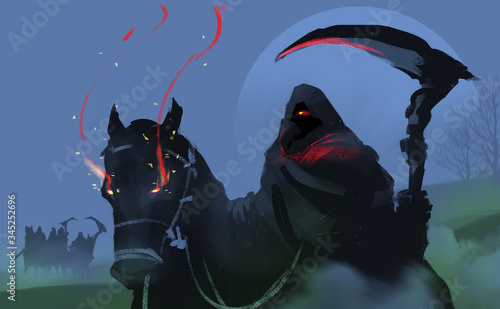 Photography Digital illustration painting design style the four horsemen The Four Horsemen of the Apocalypse