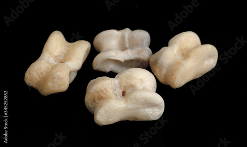 Asyk bones are isolated on a black background. Dice for the game.