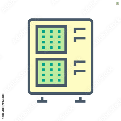 Air compressor part of air conditioner system vector icon design, 64x64 pixel perfect and editable stroke.