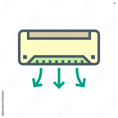 Air conditioner vector icon design, 64x64 perfect pixel and editable stroke.