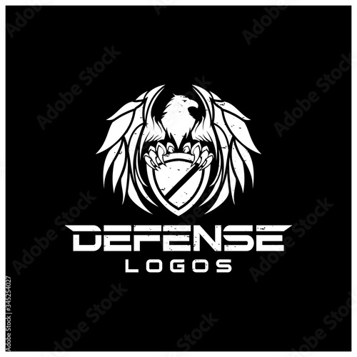 The flying eagle. Vector emblem.