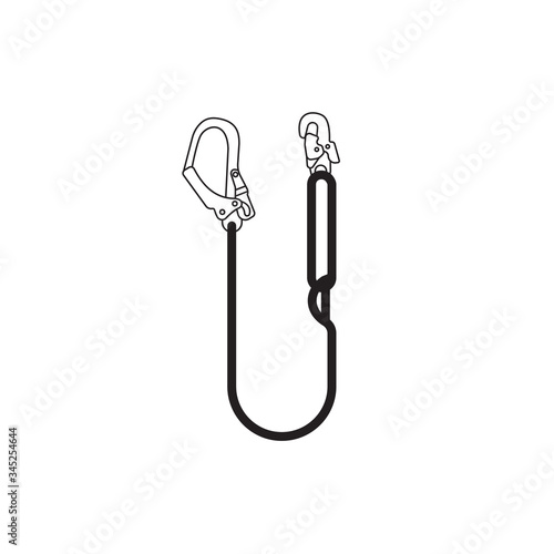Nylon sling vector icon. Nylon lanyard