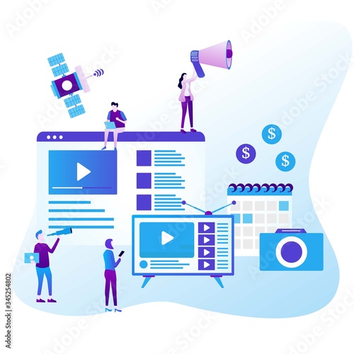 Illustration vector graphic of Video Marketing. suitable for advertising agency, digital marketing campaign.
