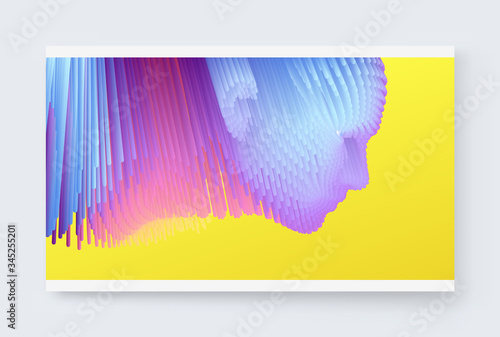 Abstract digital human face. Glitch technique portrait. Conceptual vector illustration.