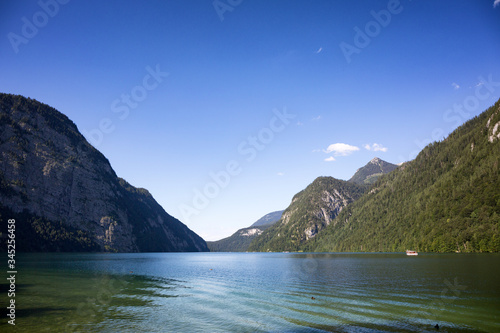 The lake Koenigssee at the Berchtesgadener National Park