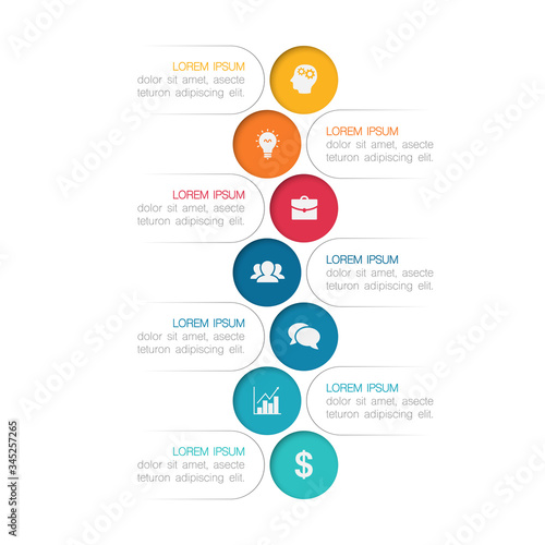 Vector iInfographic template for business  presentations  web design  7 options.