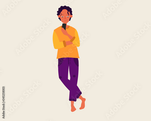 The guy is passionate about the phone, the concept of learning or working or communicating via the phone and the Internet