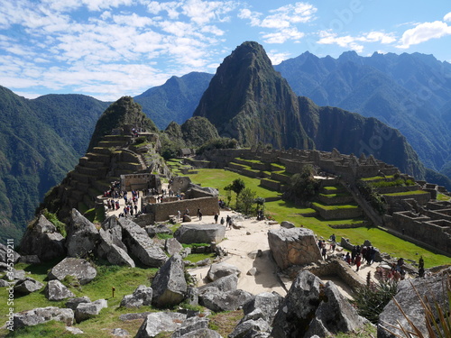 Machu Picchu pueblo with Huyana Picchu