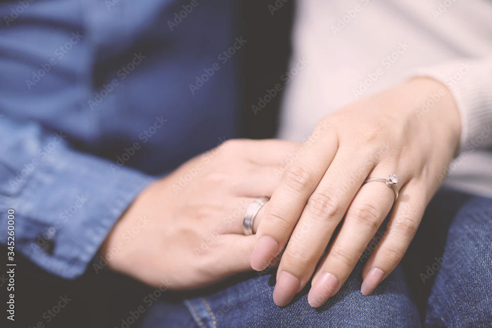 married wed couple holds hands and shows off her wedding rings. lover valentine day concept. married wed couple holds hands and shows off her wedding rings. lover valentine day concept.