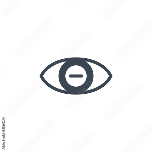 Myopia related vector glyph icon. Isolated on white background. Vector illustration.
