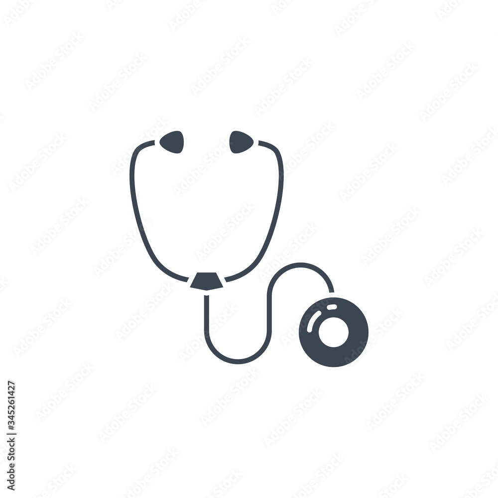 Stethoscope related vector glyph icon. Isolated on white background. Vector illustration. Stethoscope related vector glyph icon. Isolated on white background. Vector illustration.