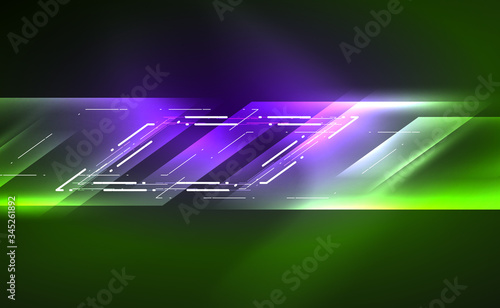 Dynamic neon shiny abstract background. Trendy abstract layout template for business or technology presentation, internet poster or web brochure cover, wallpaper