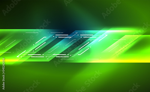 Dynamic neon shiny abstract background. Trendy abstract layout template for business or technology presentation, internet poster or web brochure cover, wallpaper