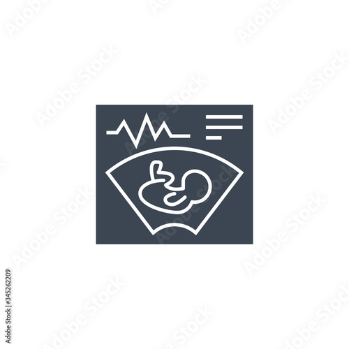 Ultrasound related vector glyph icon. Isolated on white background. Vector illustration.