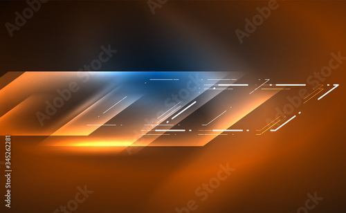 Dynamic neon shiny abstract background. Trendy abstract layout template for business or technology presentation, internet poster or web brochure cover, wallpaper
