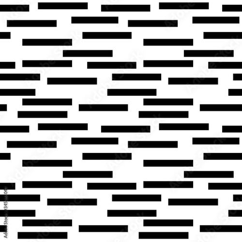 Seamless endless infinity pattern of geometric black rectangle shapes. Drawing for wrapping paper, fabric, wallpaper.