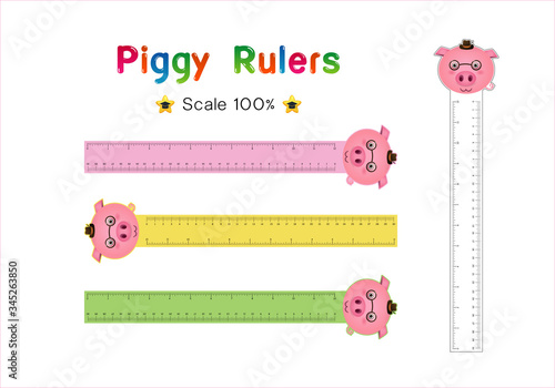 ulers Inch and metric rulers Vector isolated set