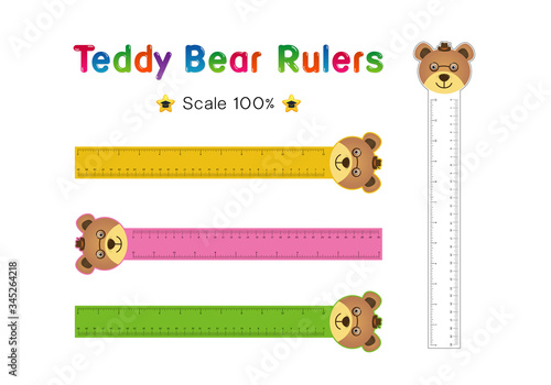 ulers Inch and metric rulers Vector isolated set