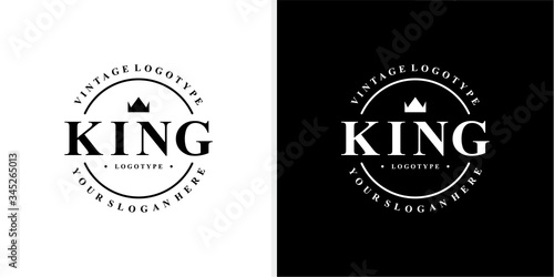 King Vintage logotype stamp emblem logo design