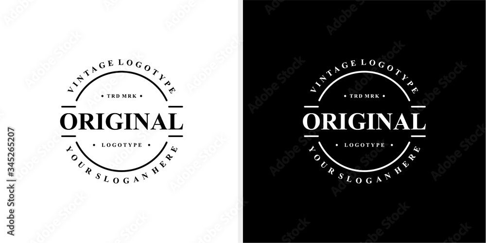 Vintage logotype stamp emblem logo design - obrazy, fototapety, plakaty 