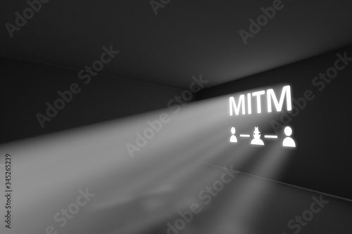 MITM rays volume light concept 3d illustration