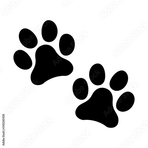 Animal two paws icon, dog, cat.. symbol for pet. Foot mark isolated on white background