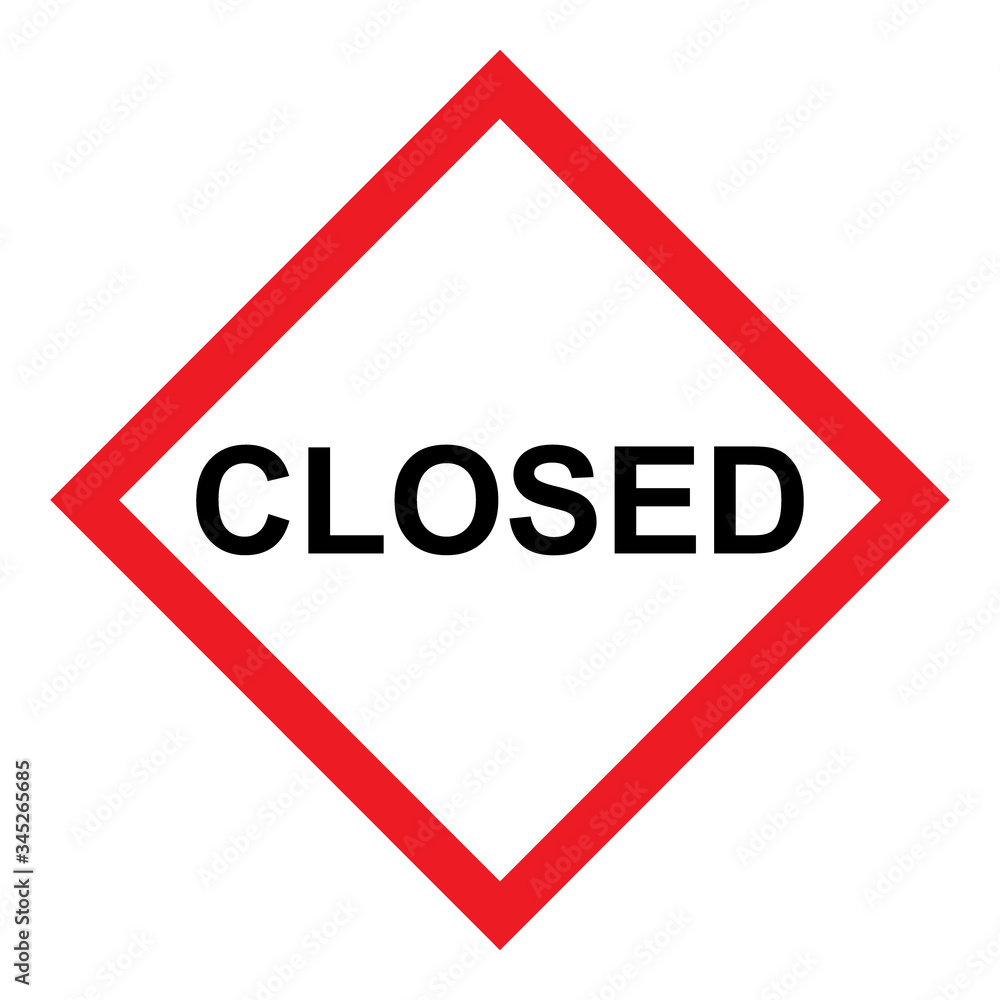 Closed the door icon isolated on white background. Market notice symbol Closed the door icon isolated on white background. Market notice symbol
