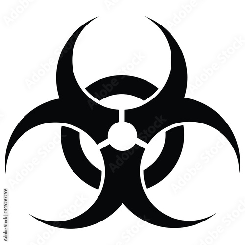 Biohazard logo. Black sign on a white background.