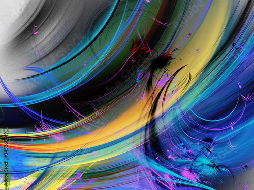 blue abstract fractal background 3d rendering illustration