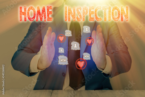 Text sign showing Home Inspection. Business photo text Examination of the condition of a home related property photo