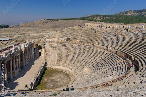 Theatre of Hierapolis, an ancient Greek city, at Pamukkale, Turkey