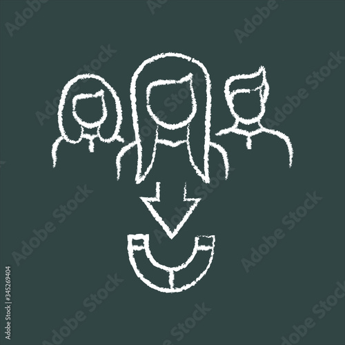 chalk icon, attraction of people to the working group