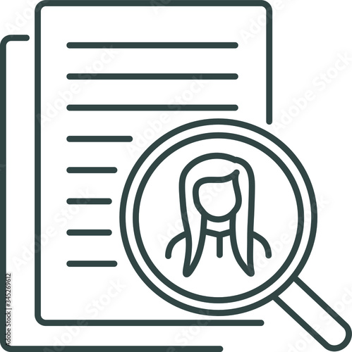 line icon, profile selection, magnifier