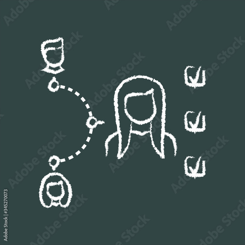 chalk icon, selection of a person by criteria