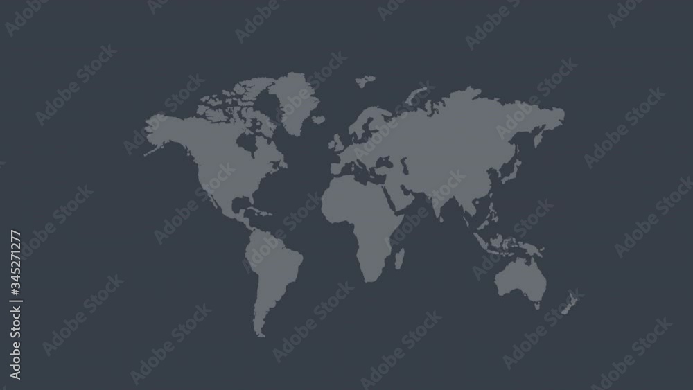 World map. Map animation with glow, alpha channel enabled. Cartoon World map. Map animation with glow, alpha channel enabled. Cartoon