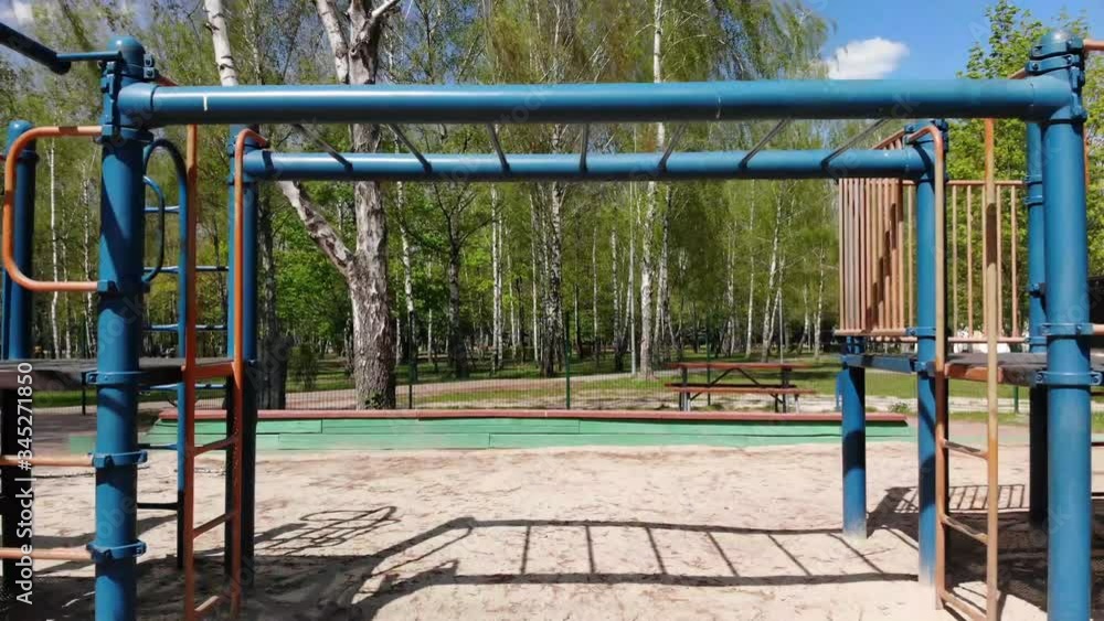 Empty children playground during quarantine by reason of coronavirus covid-19 virus threat. Empty children playground during quarantine by reason of coronavirus covid-19 virus threat.
