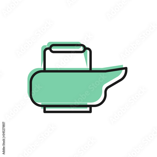 Black line Bedpan icon isolated on white background. Toilet for bedridden patients.  Vector Illustration