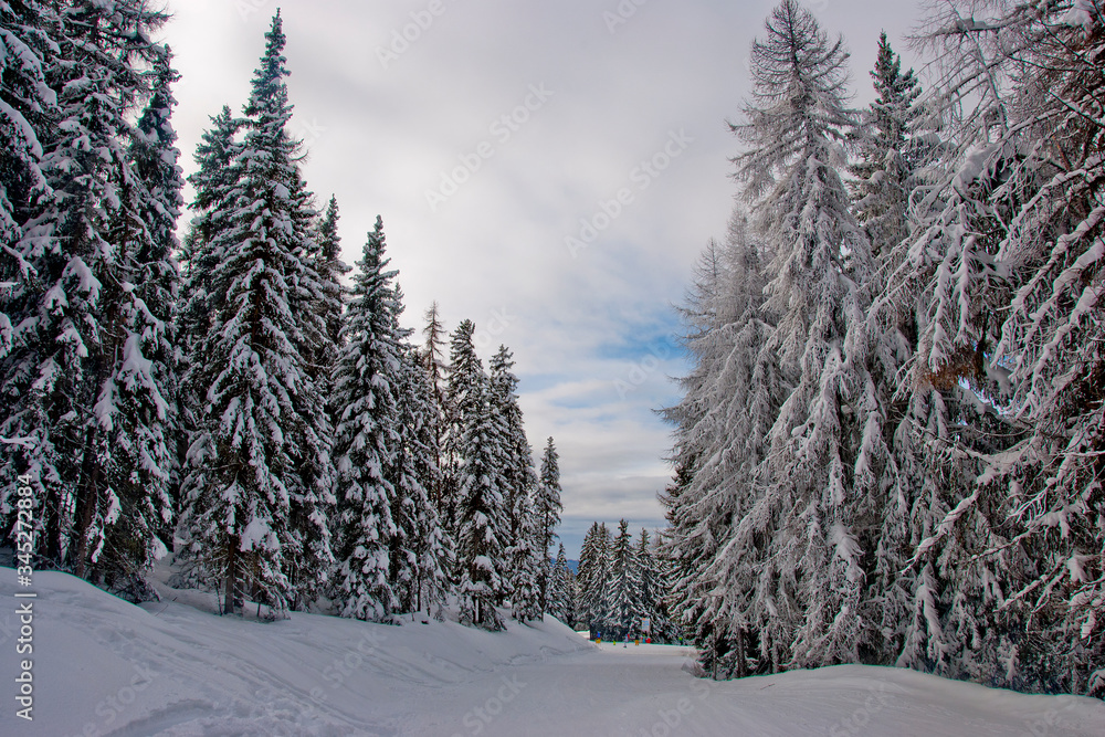 Fototapeta premium Les Arcs 1800, Massif de La Vanoise, high Tarentaise valley Savoie French Alps France