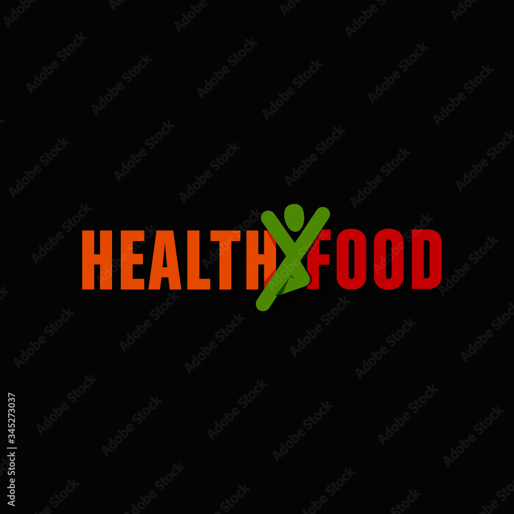 healthy food typography fitness/ sport concept