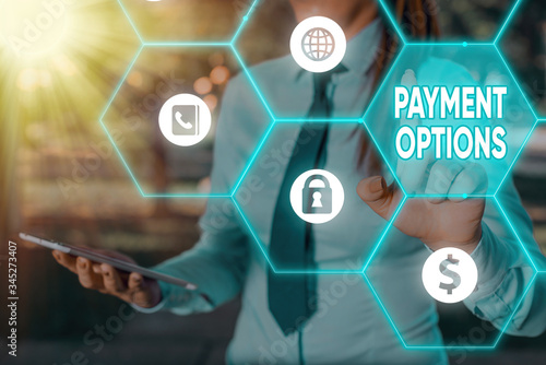 Foto Text sign showing Payment Options